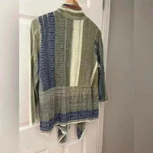 Nic + Zoe plus size 1x linen multi colored 3/4 cardigan - Picture 5 of 7